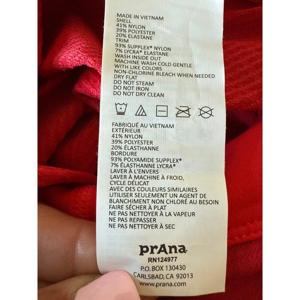 Prana Red Crop Capri Misty Ruched Leggings Pants Womens M Yoga Gym EUC - Picture 9 of 11